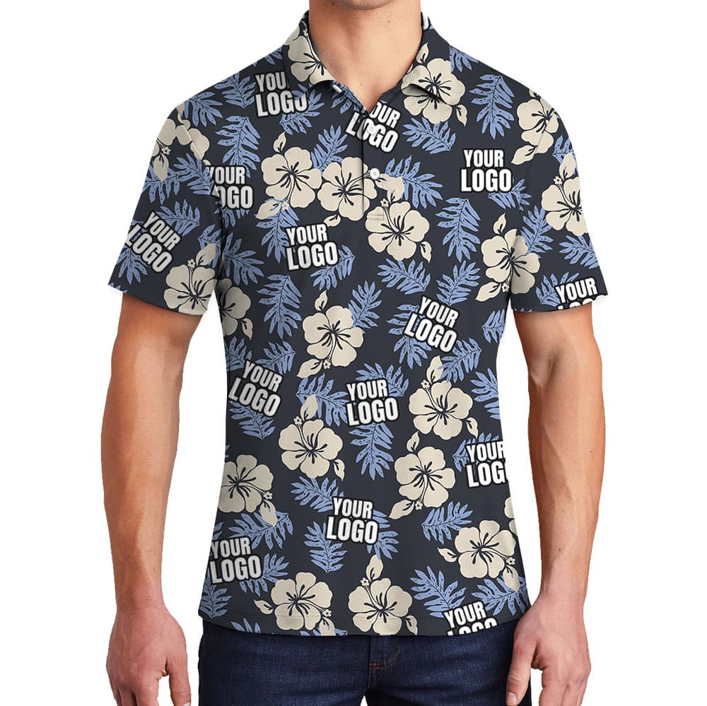 Custom Multiples Logo Vintage Floral Polo Shirt4
