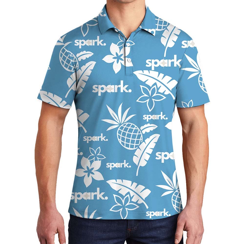 Customizable Aloha Blue Polo Uniform With Logo