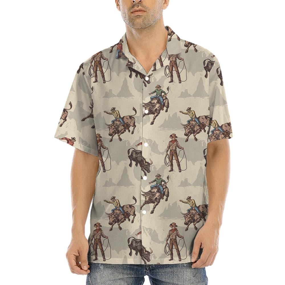 Desert Cowboy Button Up Short Sleeved Shirt Pocket