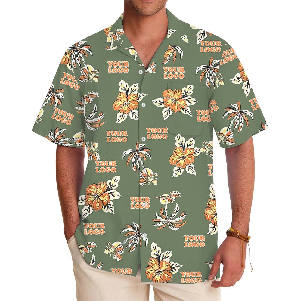 Jungle Bloom Custom Logo Hawaiian Shirt For Brand