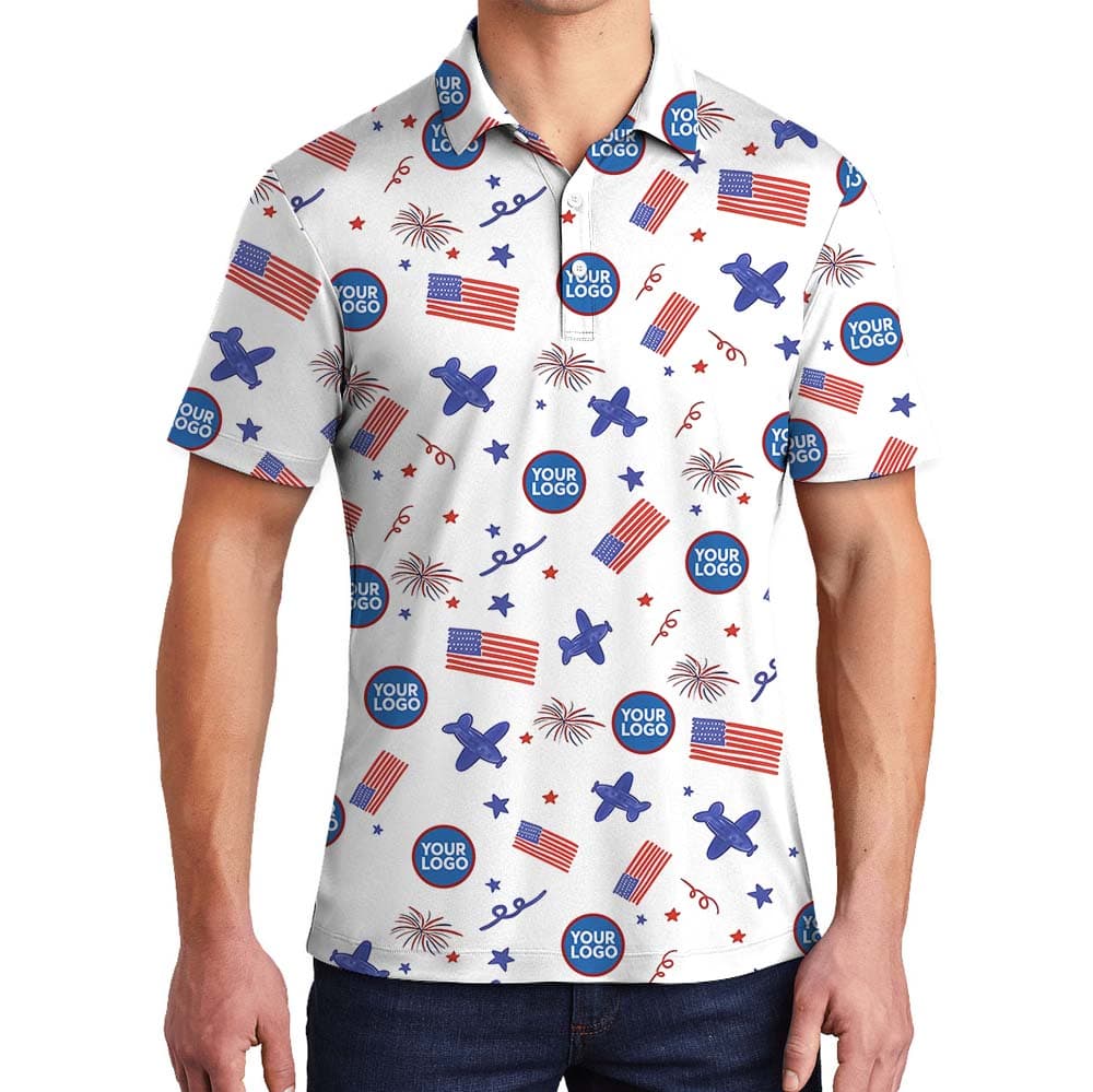 Patriotic Custom Logo Polo Shirt For Men And Women