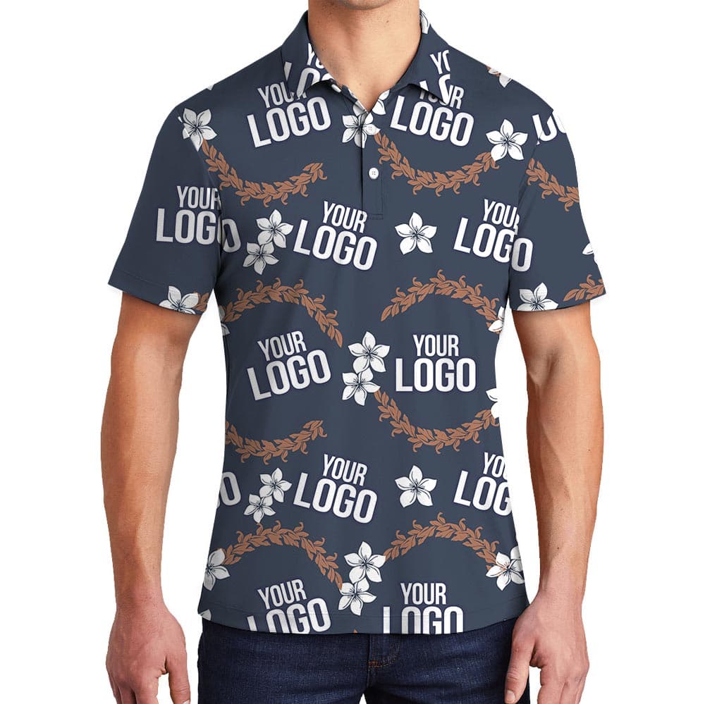 Personalized Bulk Order Navy Hawaiian Polo With Company Logo (2)