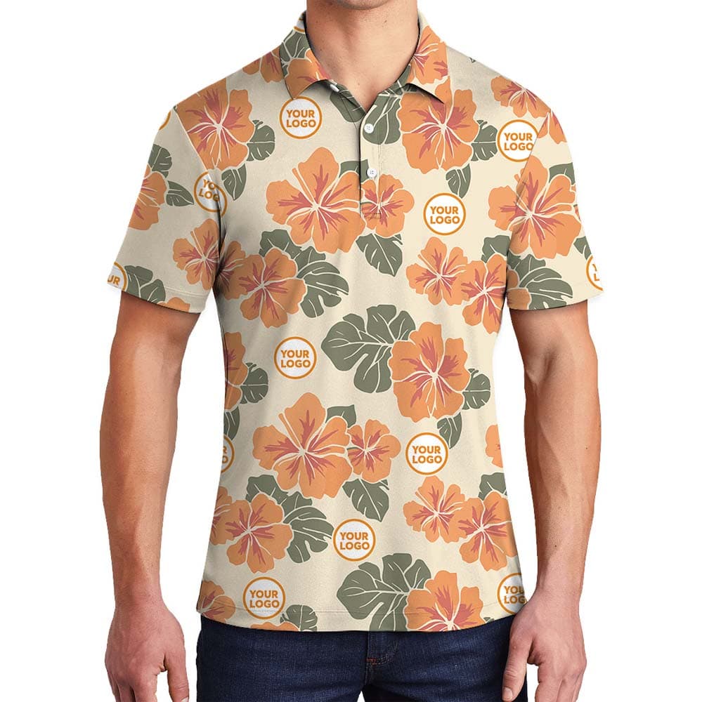 Personalized Logo Orange Polo Shirt For Group