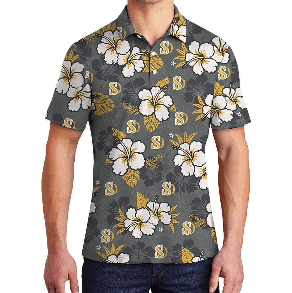 Personalized Logo Yellow Floral Polo Shirt