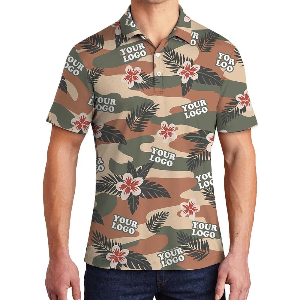 Personalized Military Army Logo Hawaiian Polo Shirt