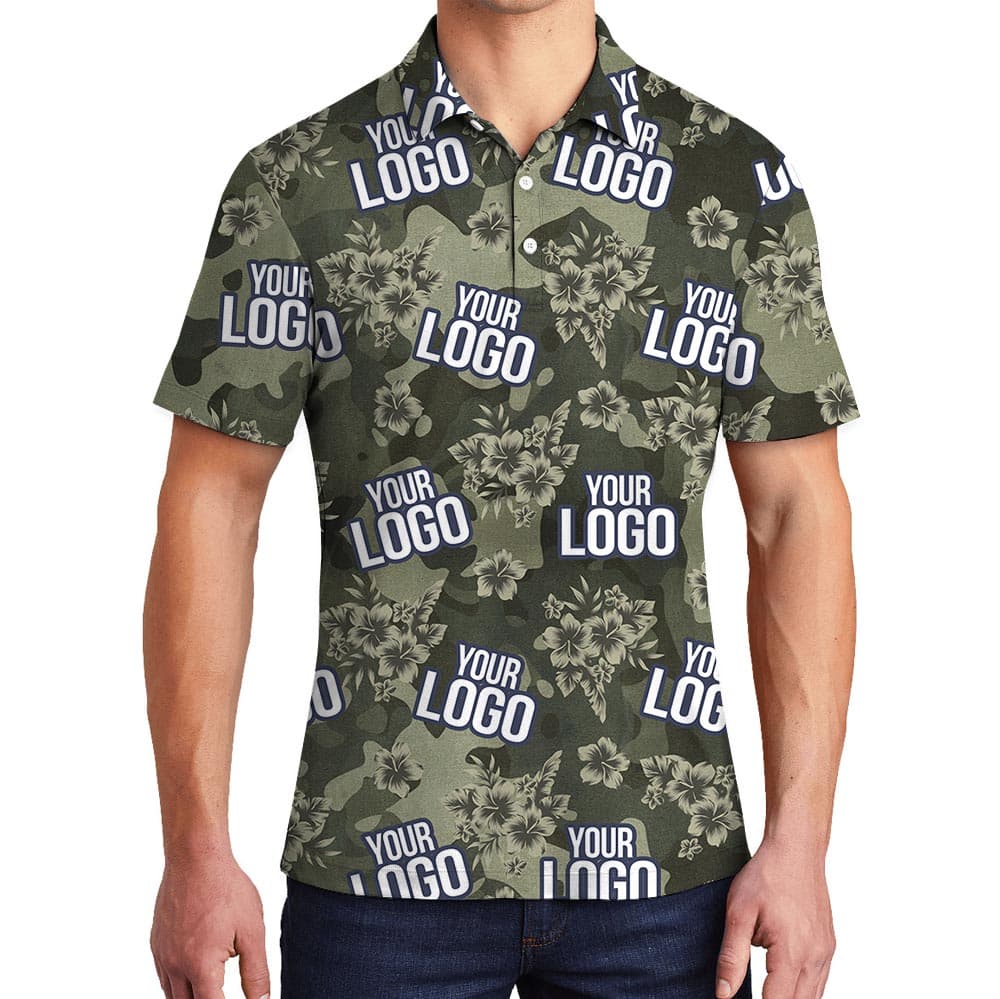 Personalized Military Tropical Polo Shirt Camouflage Theme