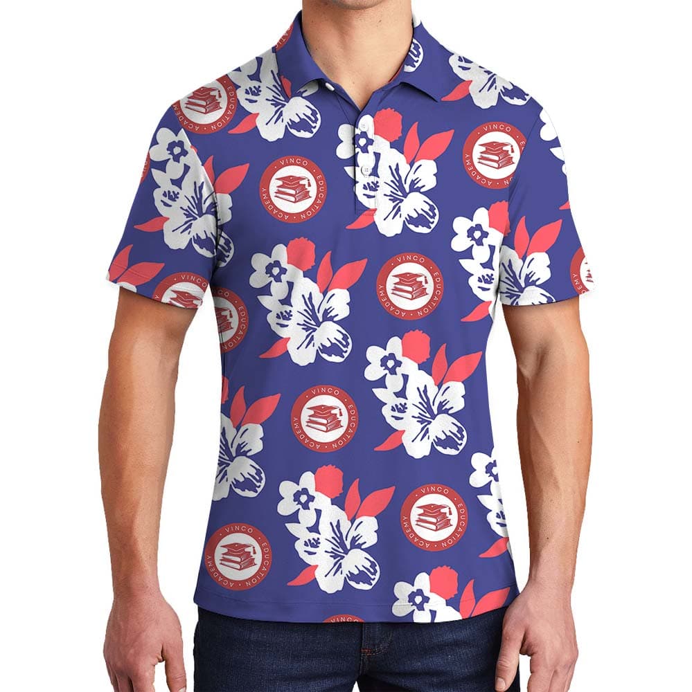 Personalized Photo Floral Polo Shirts With Preview