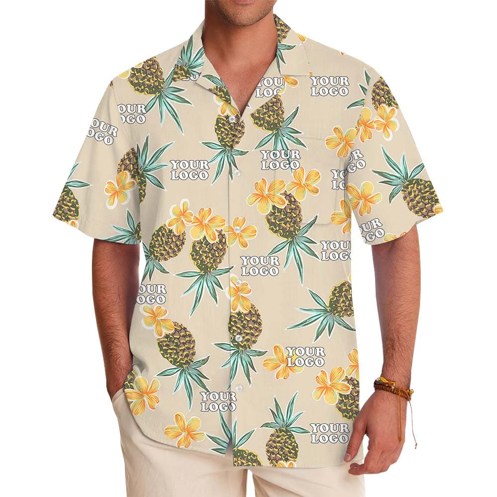 Pineapple Custom Multiple Logo Hawaiian Shirt
