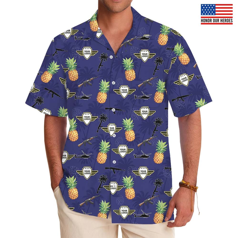 Pineapple Tactical Hawaiian Shirt With Custom Logo
