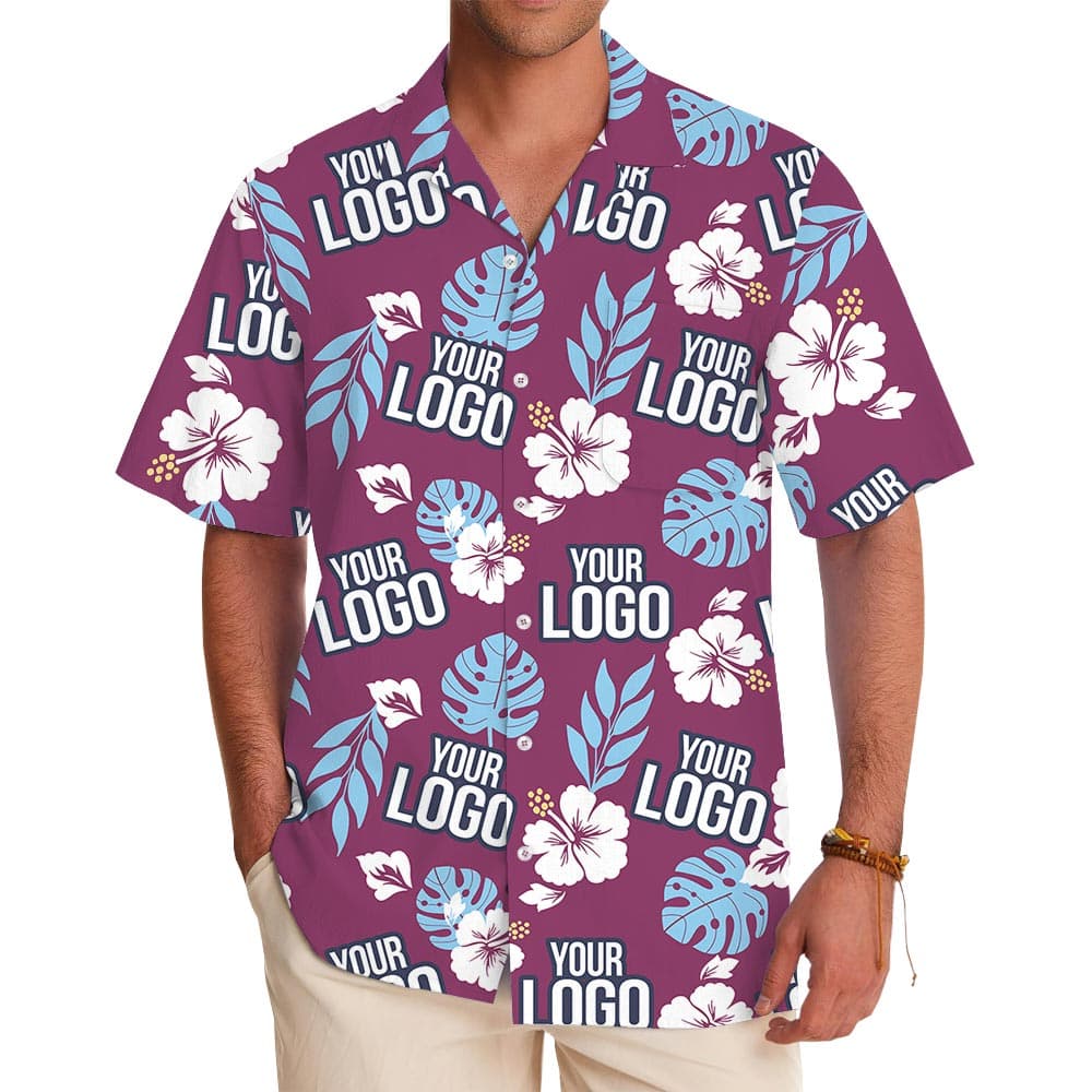 Pink Team Hawaiian Shirt Custom Logo