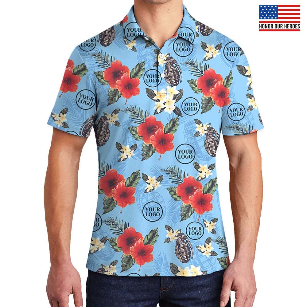Tactical Tropical Polo Shirt With Custom Logo