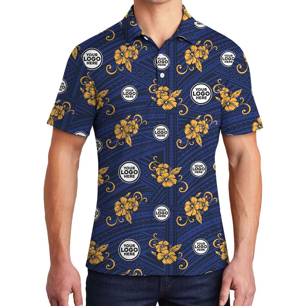 Tropical Charm Custom Logo Polo Shirt For Brand