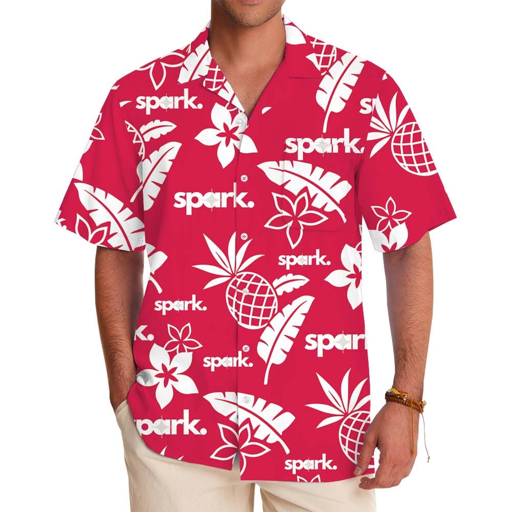 Tropical Pineapple Hawaiian Shirt With Custom Logo