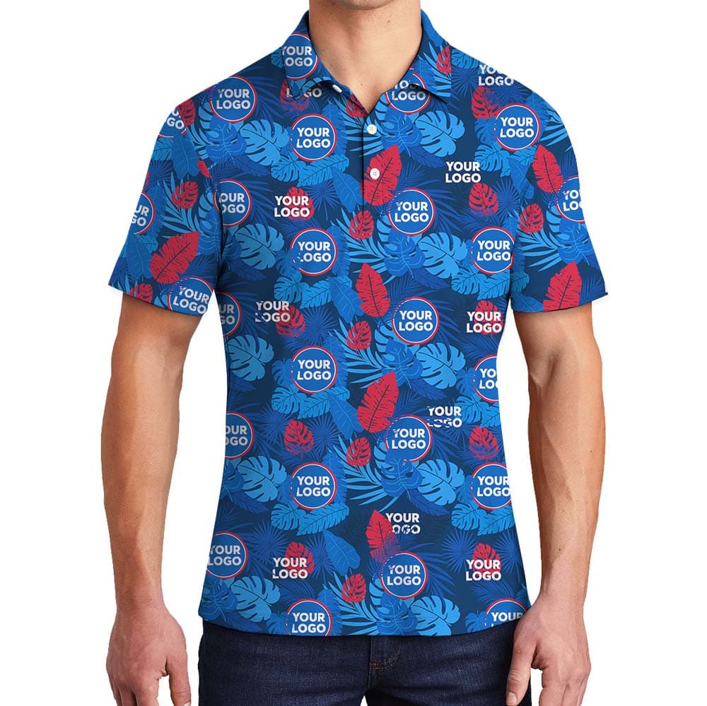 Tropical Tide Collared Polo Shirt With Company Logo