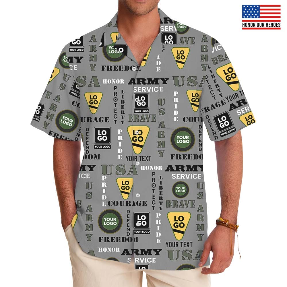 US Army Hawaiian Shirt With Custom Logo