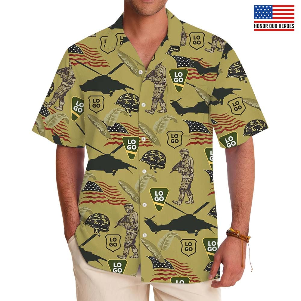 USA Army Hawaiian Shirt With Custom Logo