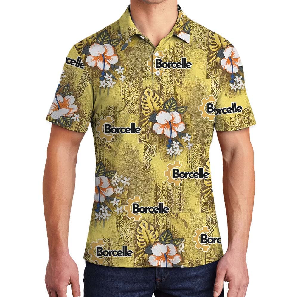 Unique Vintage Custom Logo Yellow Polo Shirt