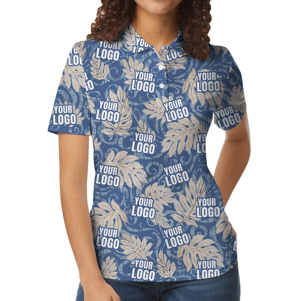 Vintage Blue Polo Shirt With Custom Logo