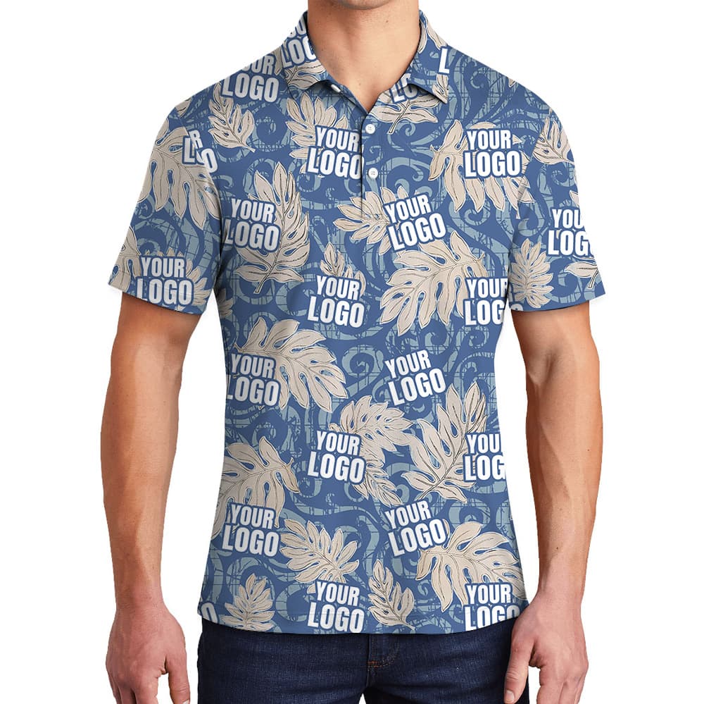 Vintage Blue Polo Shirt With Custom Logo4