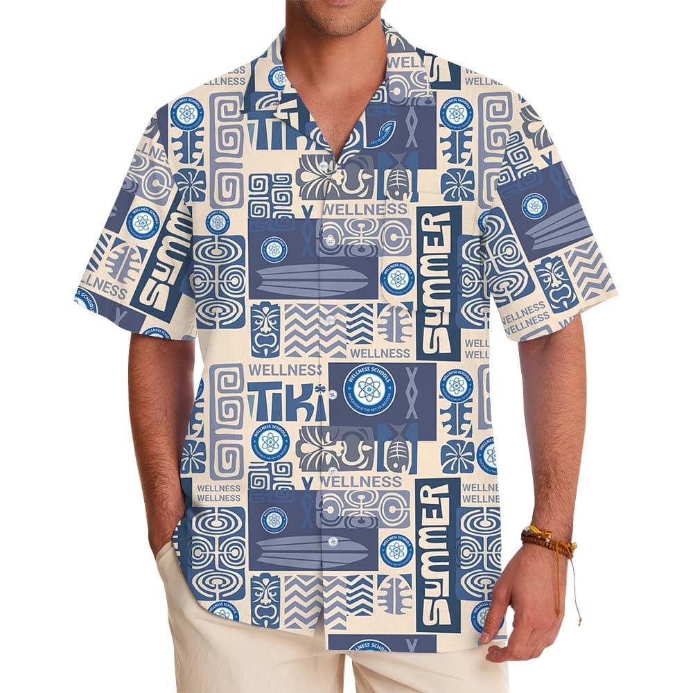 Vintage Summer Hawaiian Shirt With Custom Logo And Text