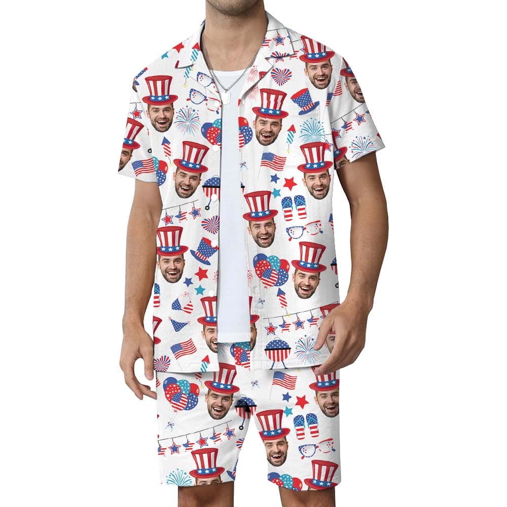Custom Face Happy Independent Day Hawaiian Set1