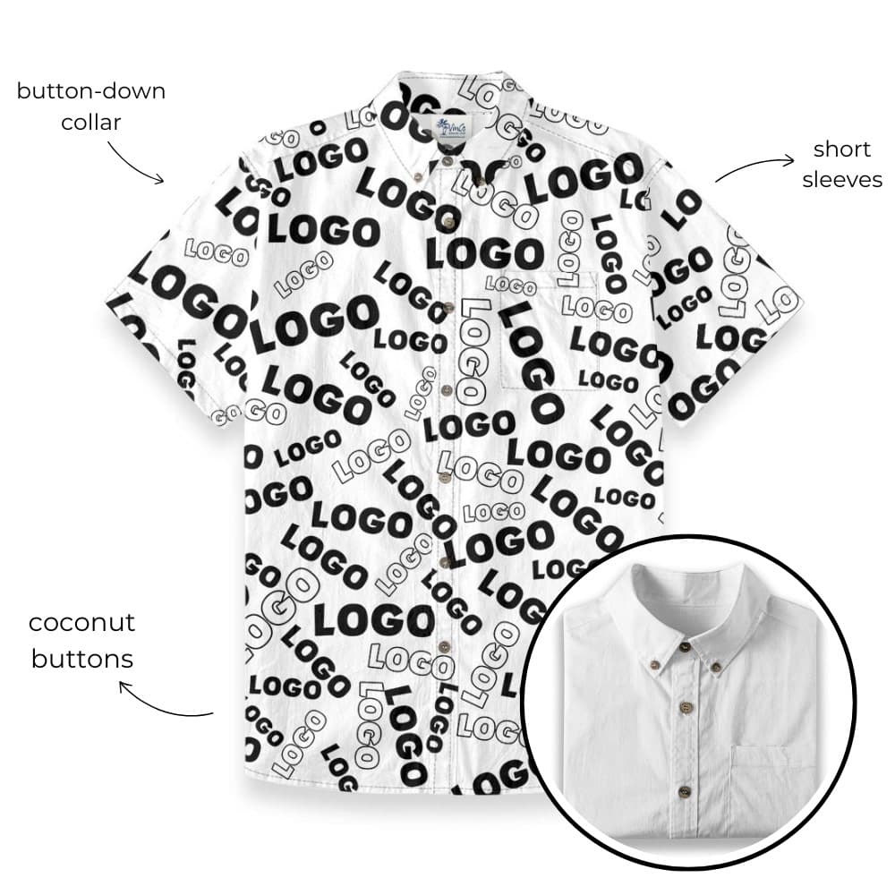 Custom Logo Button Down Hawaiian shirt