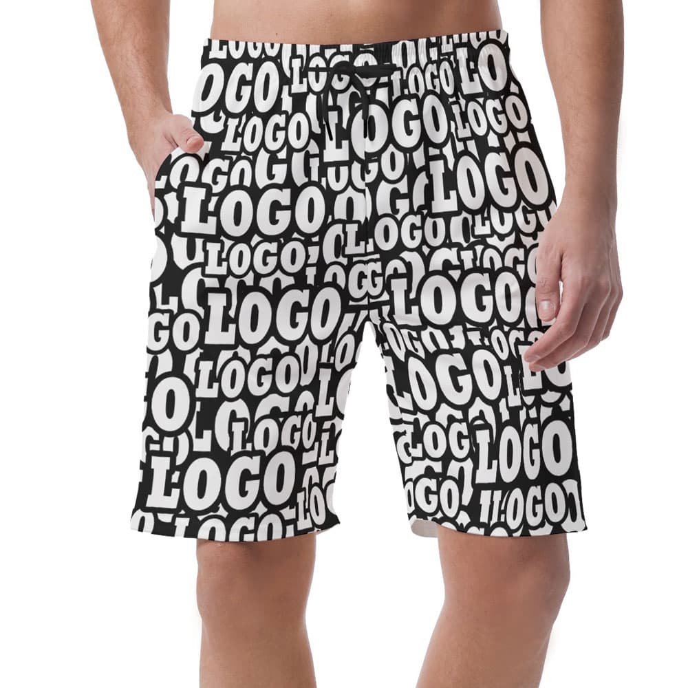 Custom Multiple Logos Hawaiian Beach Shorts