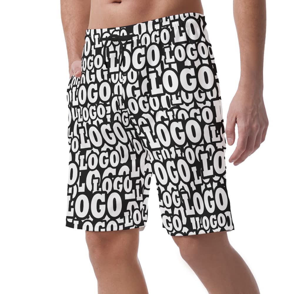 Custom Multiple Logos Hawaiian Beach Shorts
