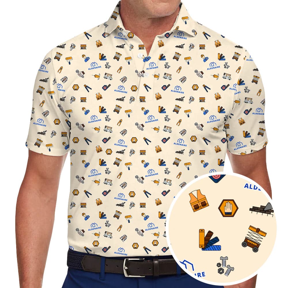 Custom Small Logo Collared Polo Shirt For Construction Company