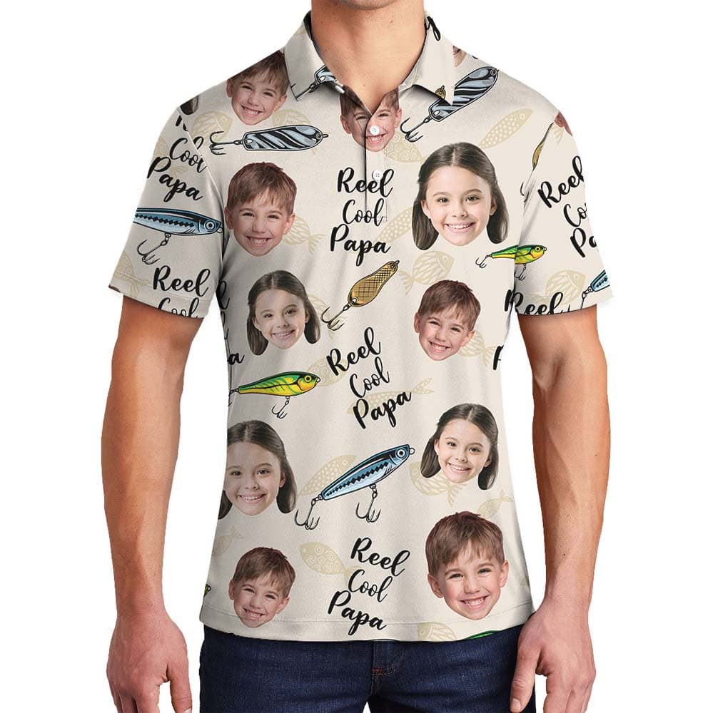 Fishing Custom Face Father's Day Polo Shirt