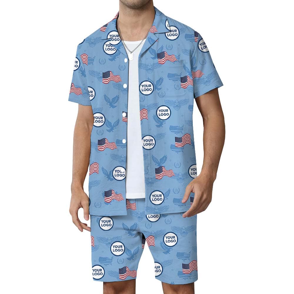 Fourth Of July Custom Logo Hawaiian Set