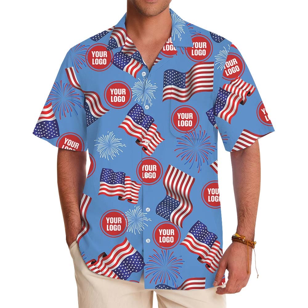 Patriotic Custom Photo Hawaiian Shirt With Preview