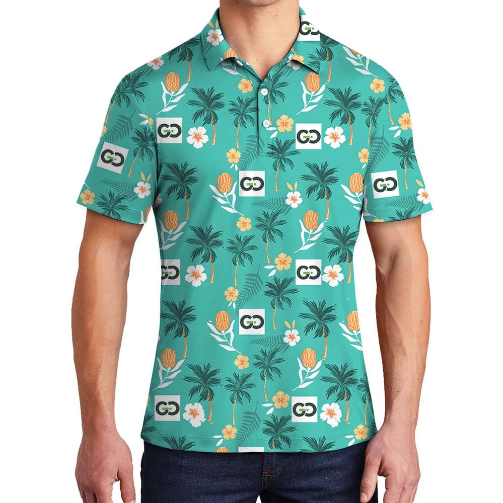 Personalized Logo Collared Polo Shirt With Beach Vibes