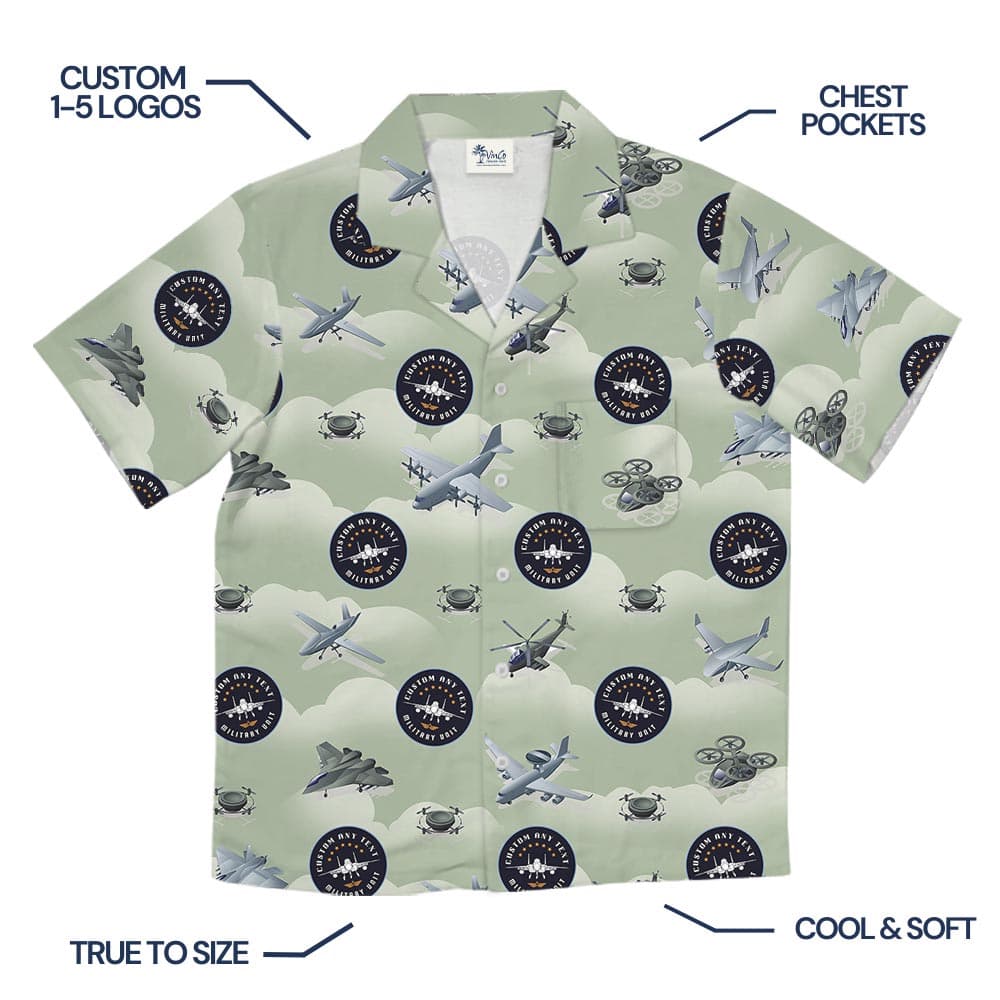 Personalized Team Logo Air Force Hawaiian Shirt