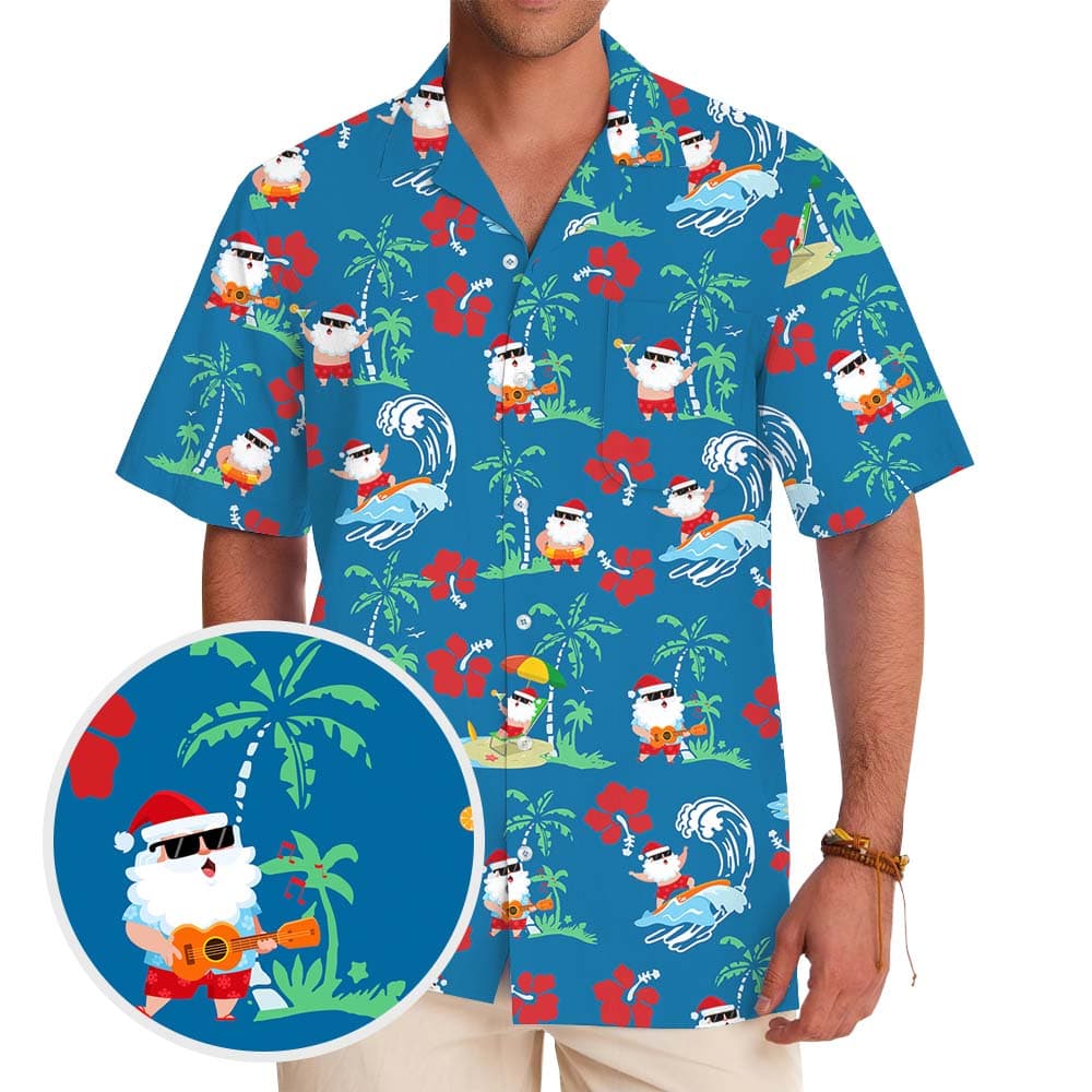 Summer Santa Beach Vibe Hawaiian Shirt