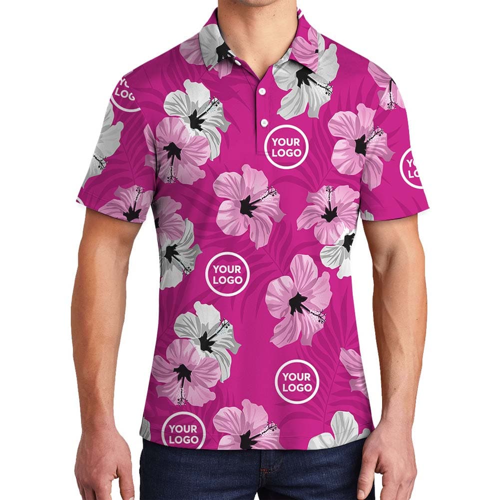 Vivid Pink Polo Shirt With Custom Logo