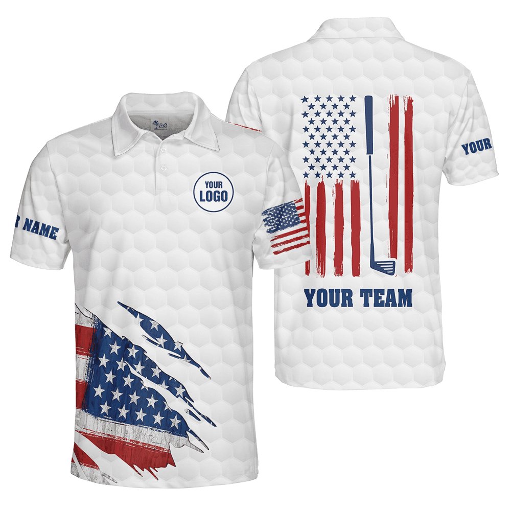 4th of July American Polo Shirt with Custom Logo for Teams