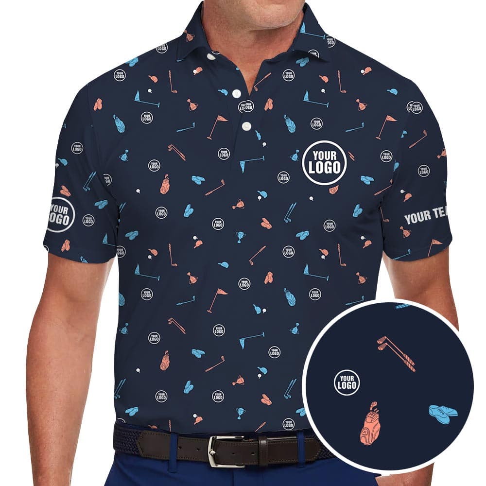 Custom Golf Logo And Name Polo Shirt For Company