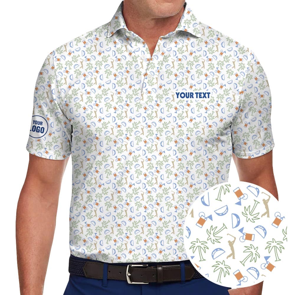 Custom Logo And Name Golf Polo Shirt For Team