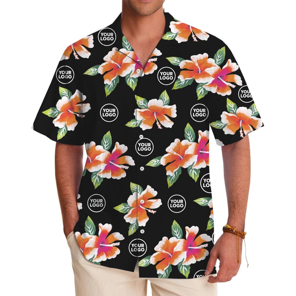 Big Floral Hawaiian Shirt With Custom Logo