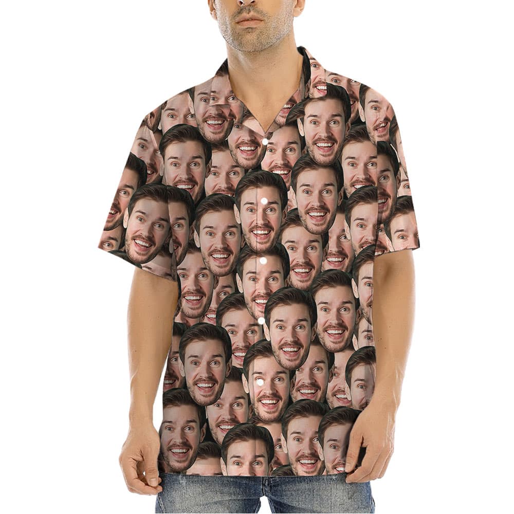 Custom Face Hawaiian Shirt – Funny All-Over Print with New Live Preview