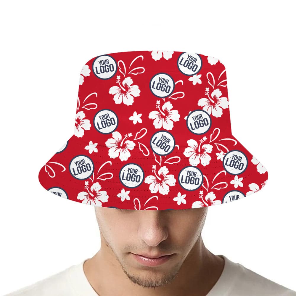 Custom Hibiscus Logo Bucket Hat With Multiple Colors