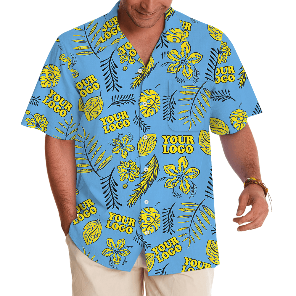 Custom Logo Hawaiian Shirt With Tropical Pattern