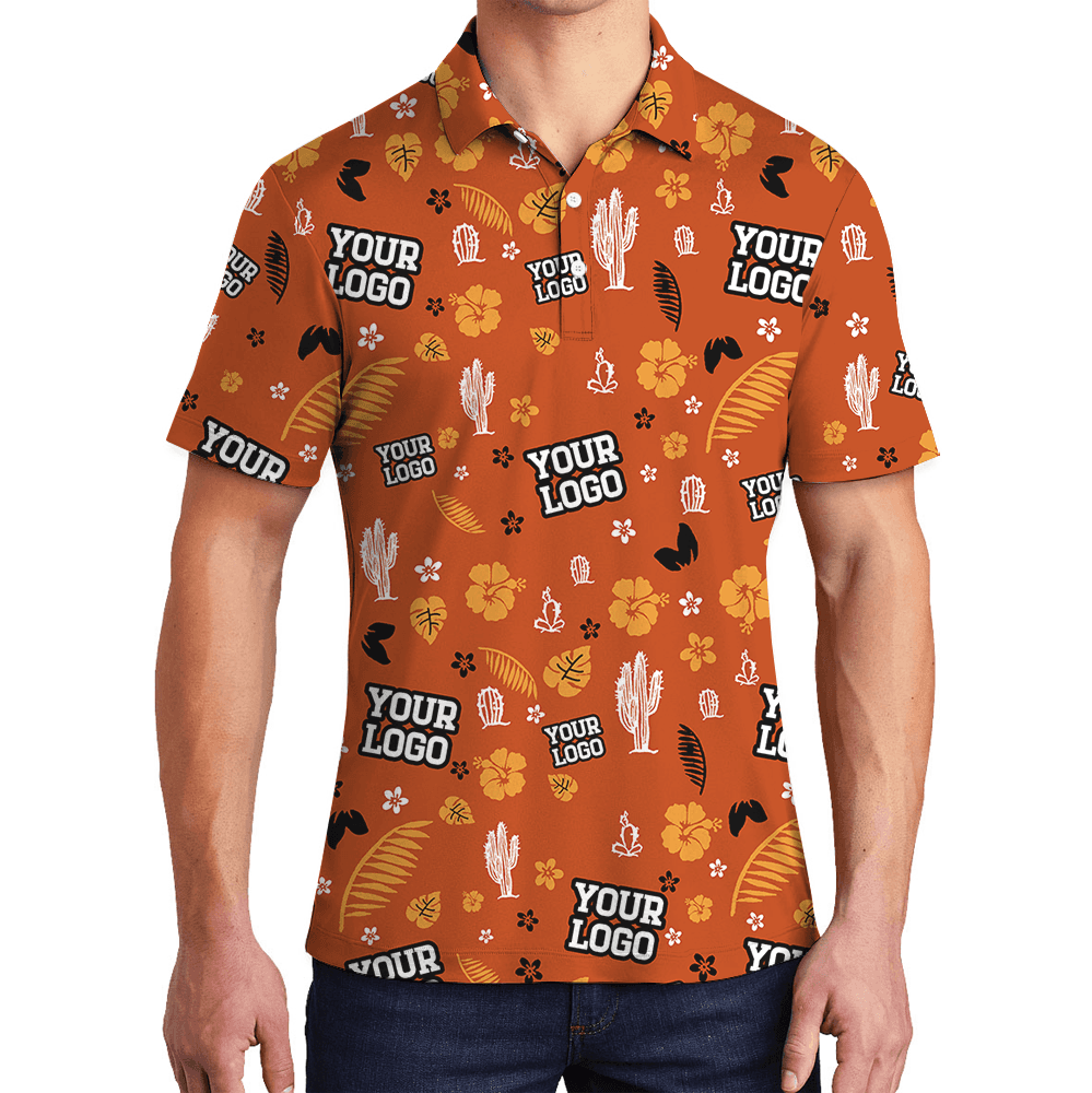 Custom Logo Orange Cactus Polo Shirt (1)