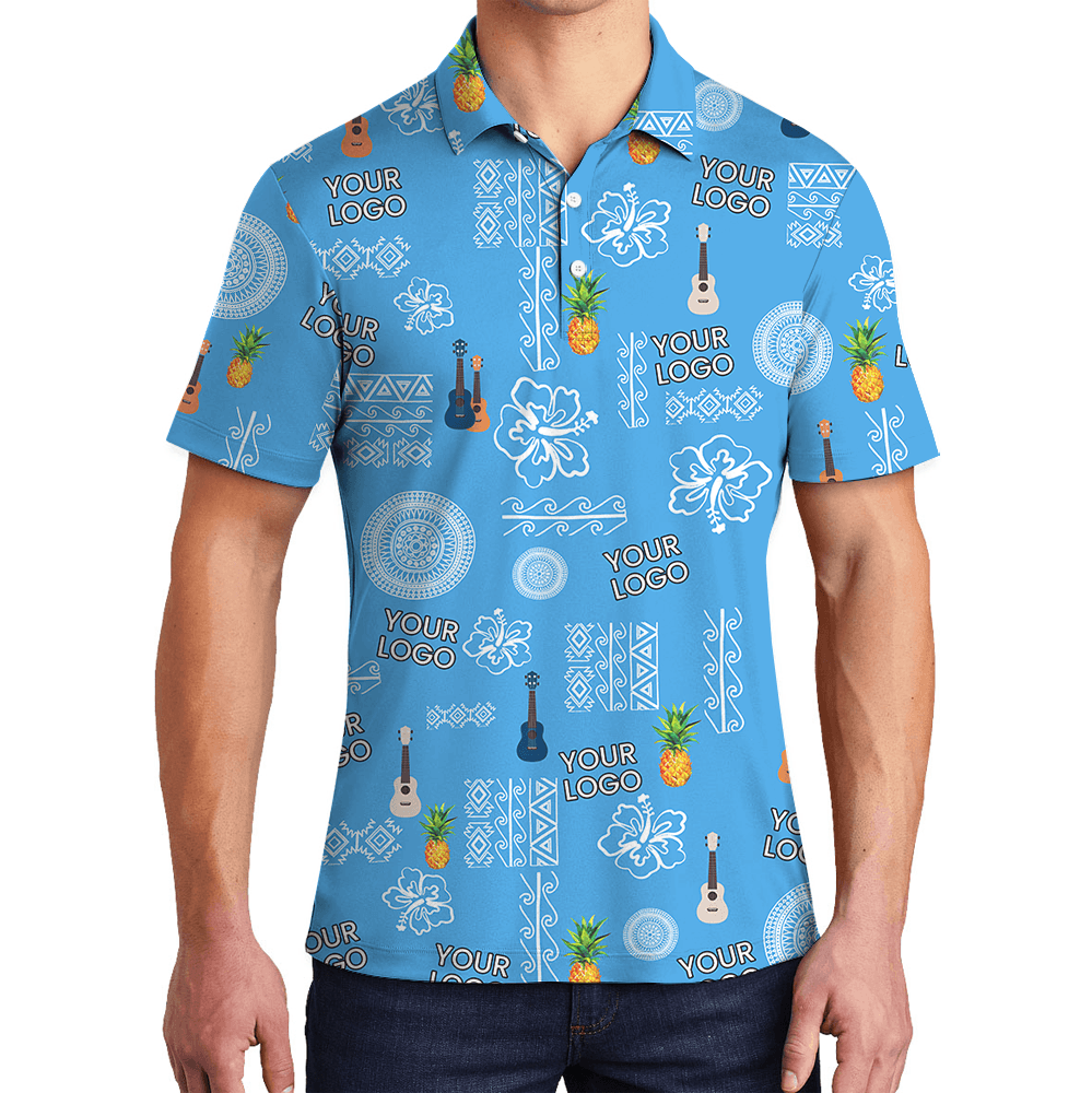 Custom Logo Vintage Blue Polo Shirt For Party (1)