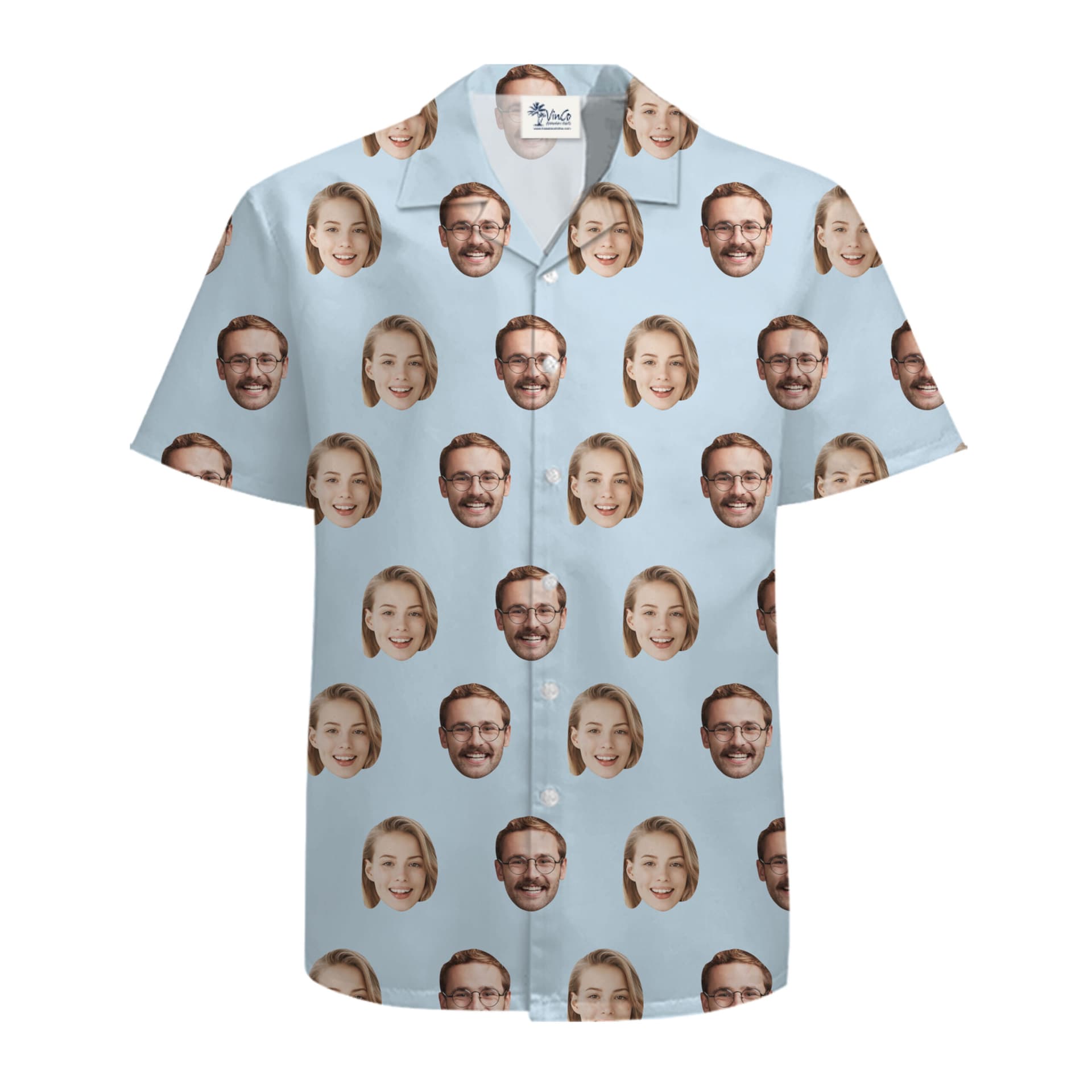 Custom Multiple Face Hawaiian Shirt All Over Photo Print with New Live Preview