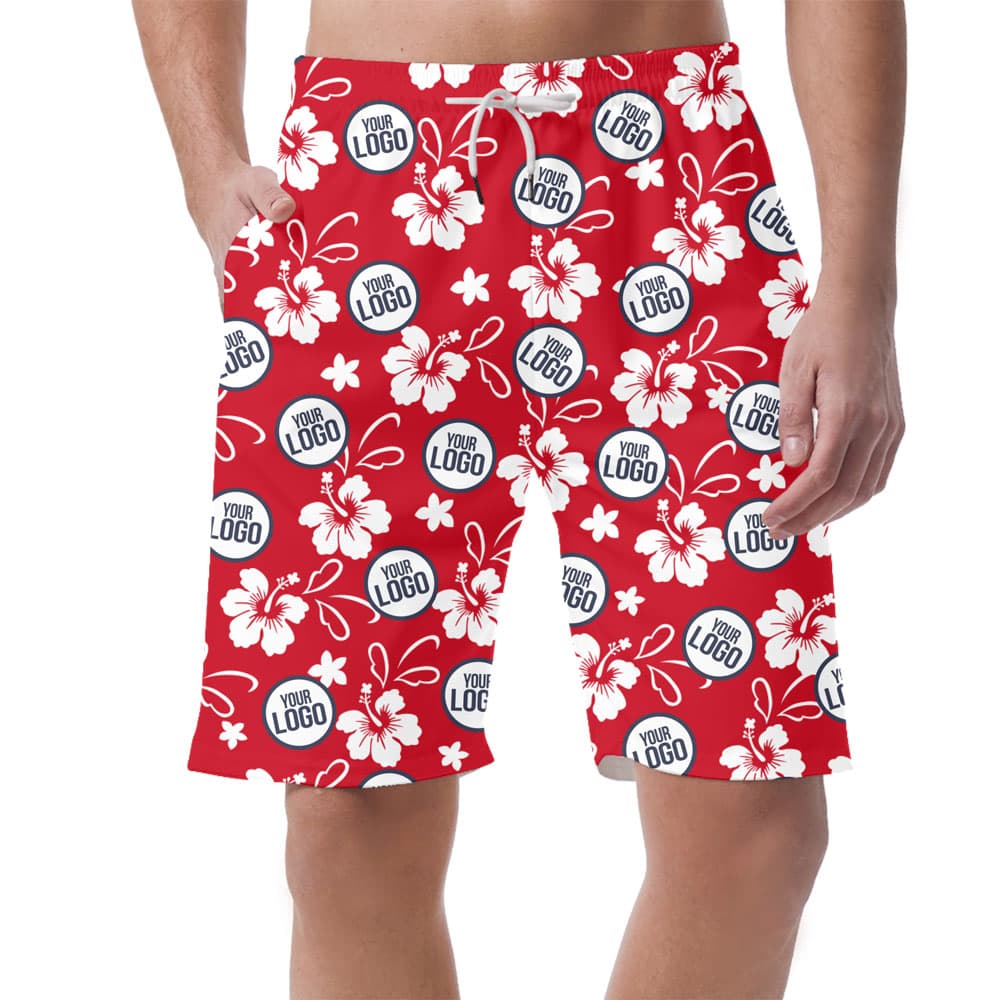 Custom Logo Tropical Floral Print Shorts