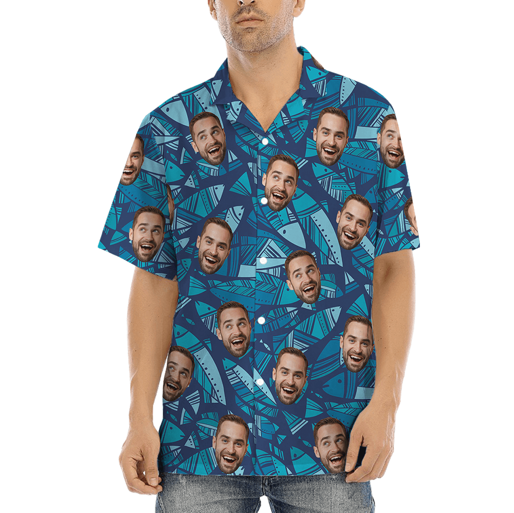 Ocean Vibe Custom Face Fish Hawaiian Shirt (1)