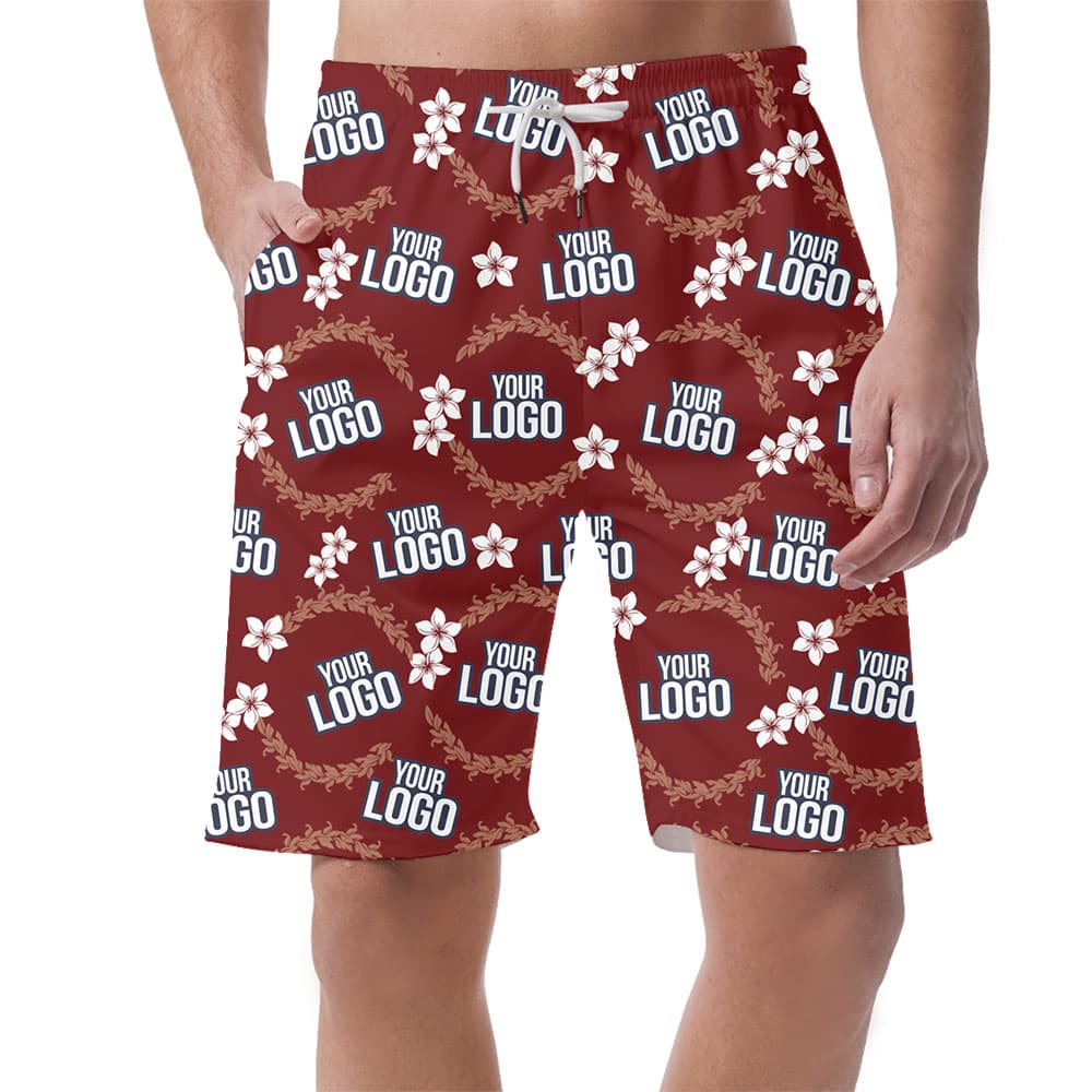 Plumeria Flower And Wreath Custom Logo Shorts