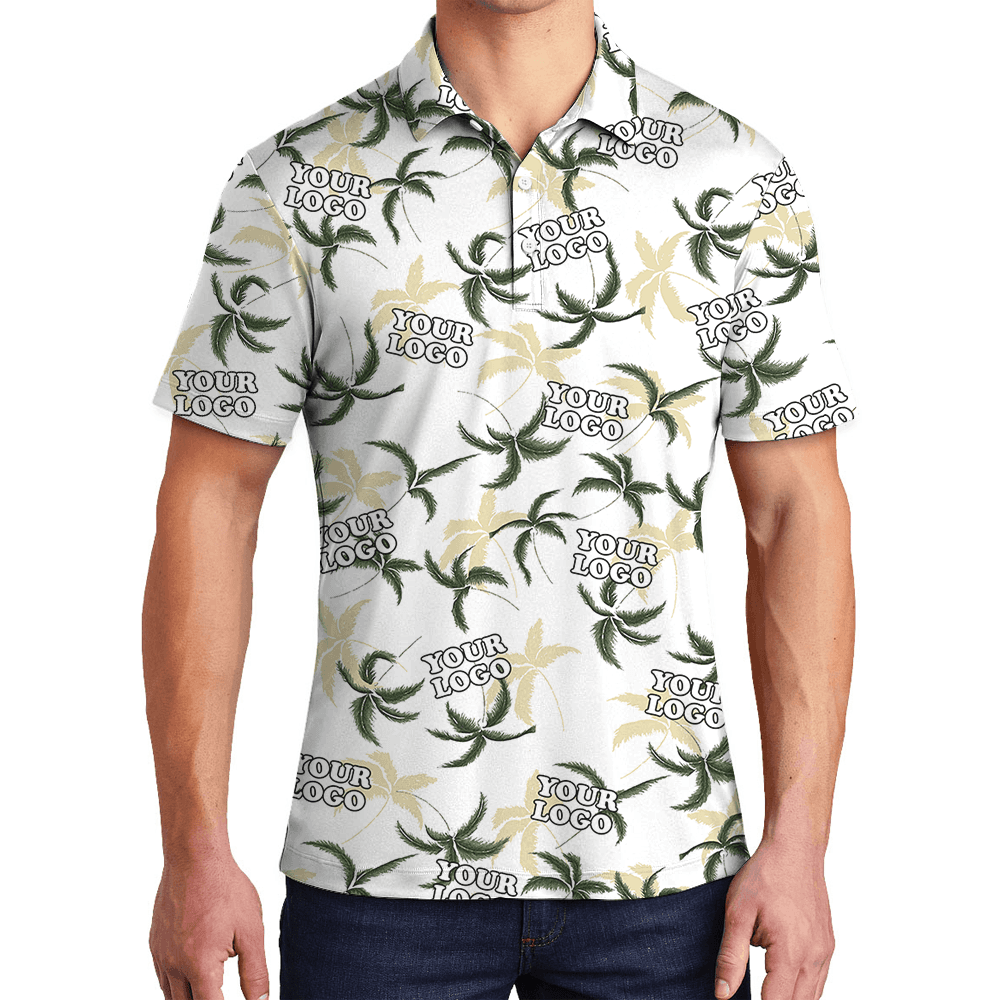 Tropical Palm Tree Custom Logo Polo Shirt (2)